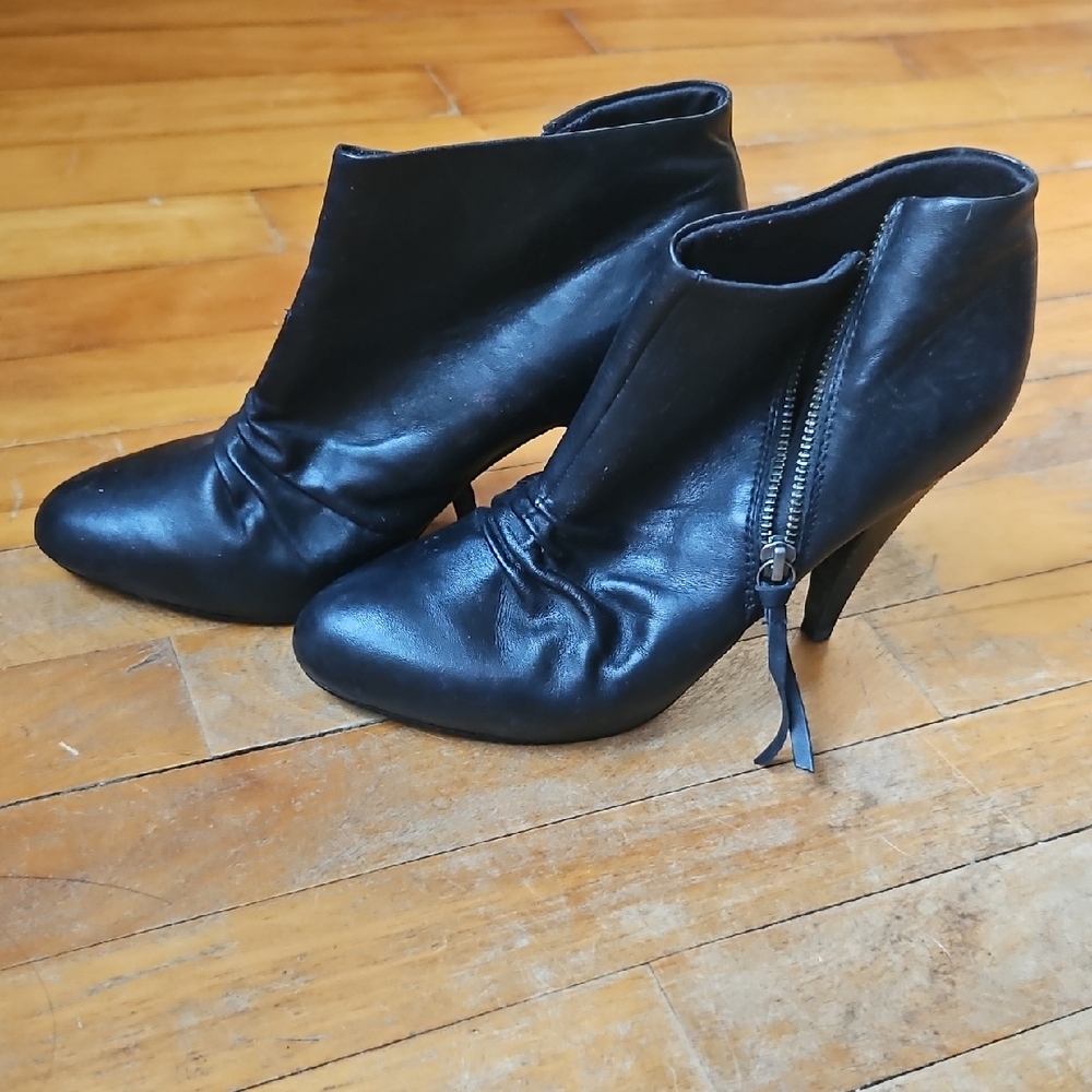 Aldo Sleek Black Heeled Boots